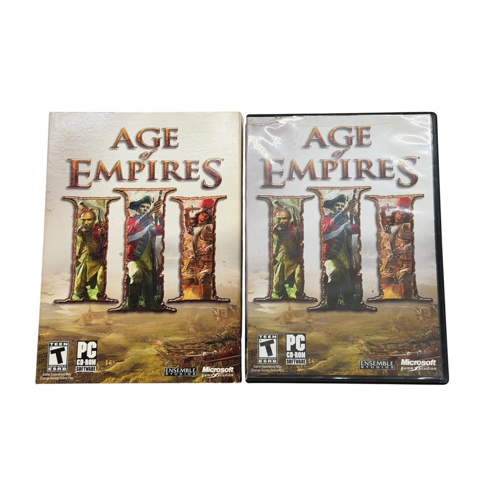 Microsoft Age of Empires III PC 2005 Video Game RTS Strategy 3 Disc Set
